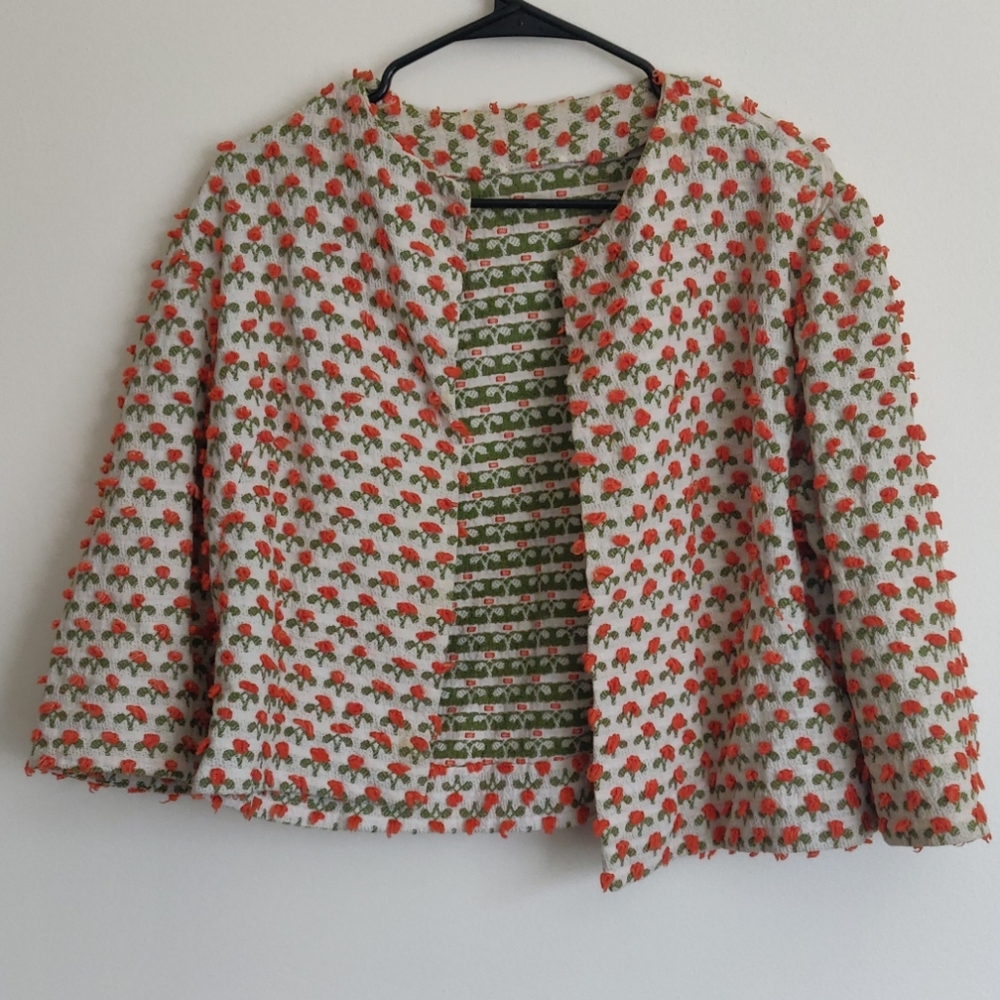Handmade 1960s Embroidered Bolero Jacket